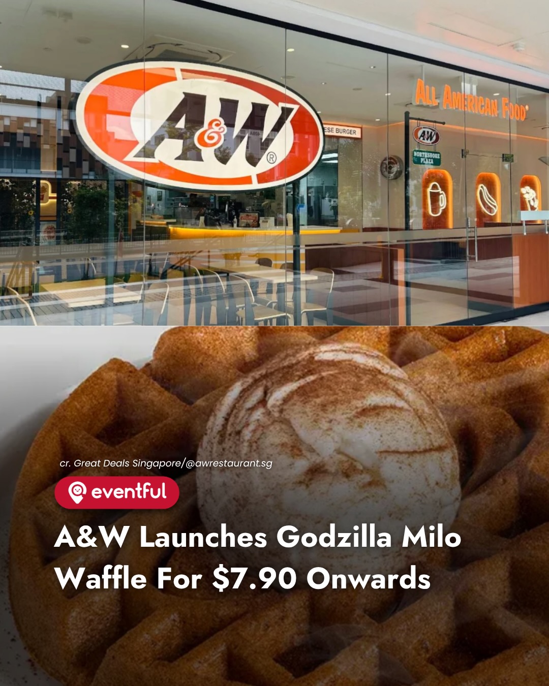 A&W Godzilla Waffle Singapore: Milo Waffle From $7.90