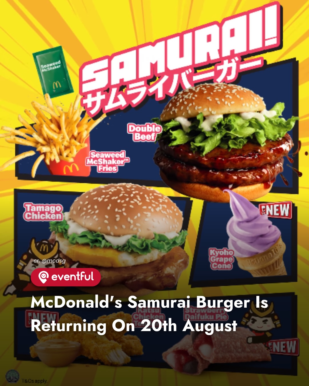 McDonald's Samurai Burger Singapore 2026: Prices and New Sides