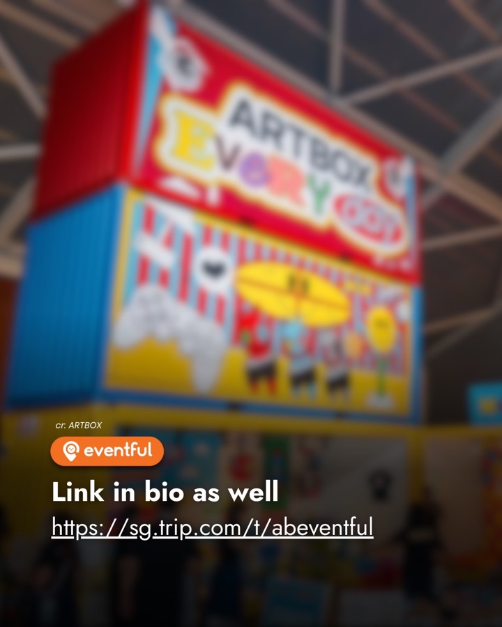 Eventful slide pointing to the Trip.com link for the ARTBOX 2026 ticket deal, over a photo of the ARTBOX Everyday container stall