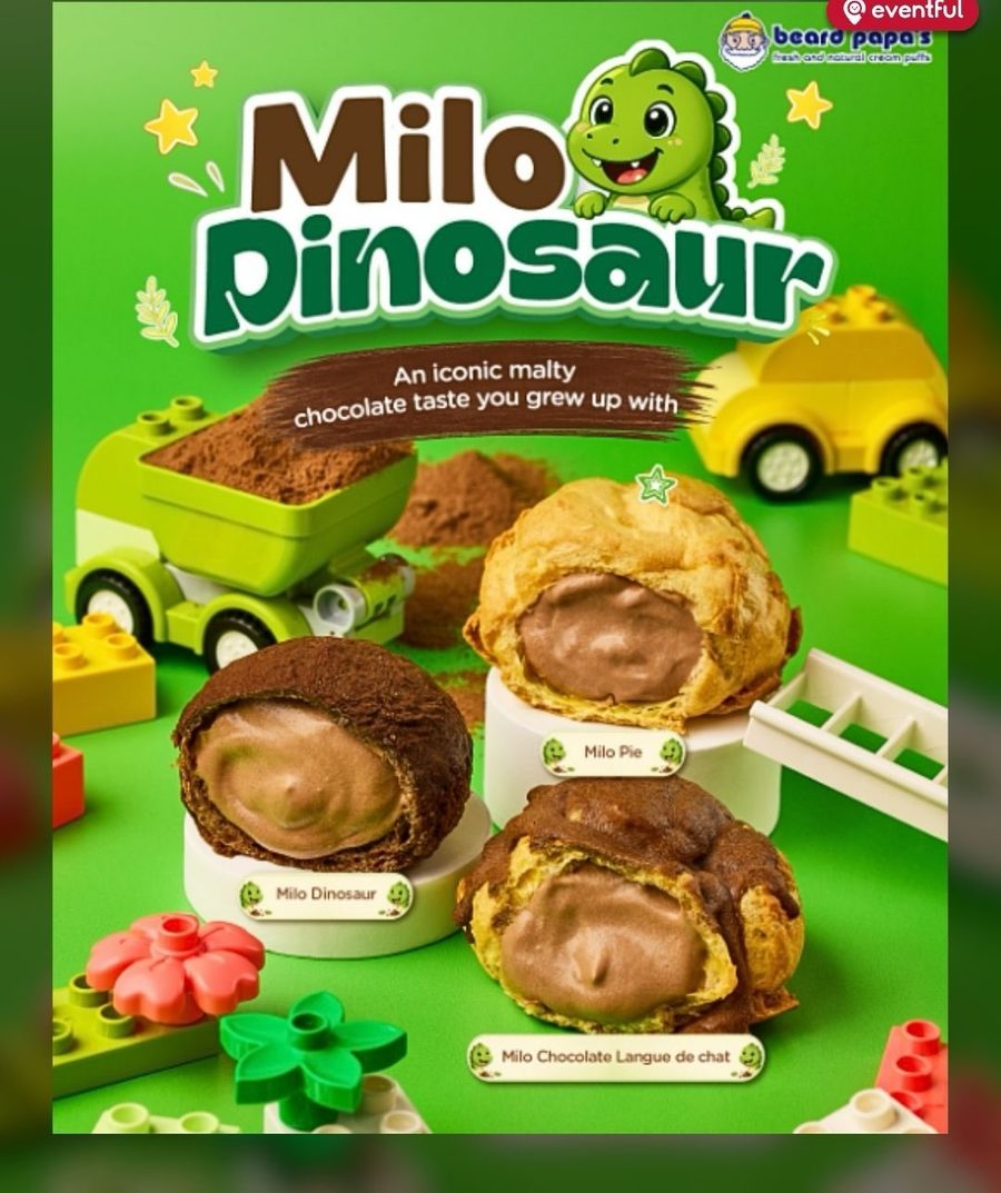 Beard Papa's Milo Dinosaur, Milo Pie and Milo Chocolate Langue de Chat cream puffs
