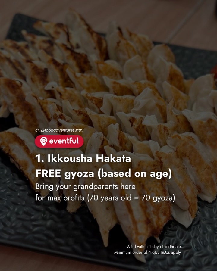 Pan-fried gyoza, the Ikkousha Hakata birthday deal