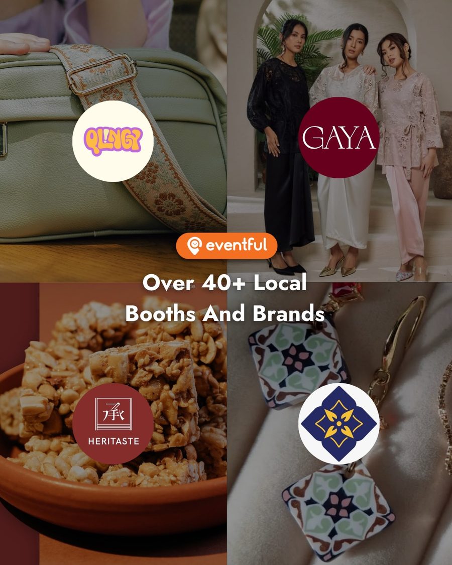 Booths at the BSC Seek & Keep Artisan Market showing local brands Qlangi, GAYA and Heritaste