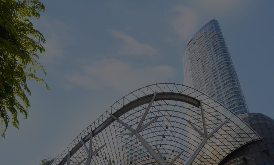 The glass canopy entrance of ION Orchard
