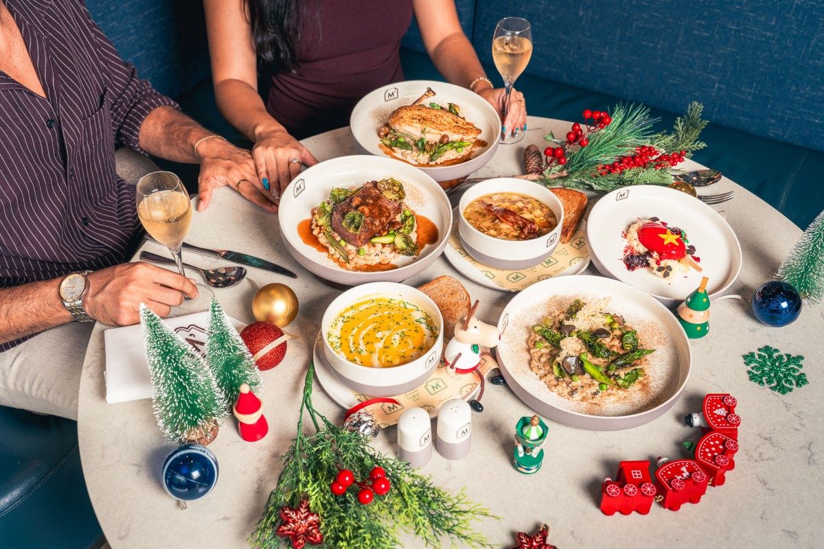 Festive dishes on a Christmas table at Madison's, Pullman Singapore Hill Street