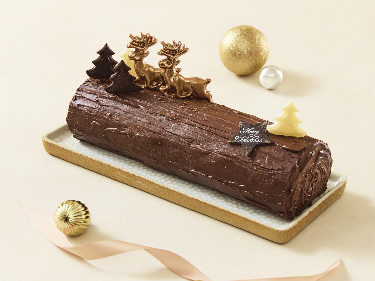 The Fullerton Black Forest Yule Log in dark chocolate