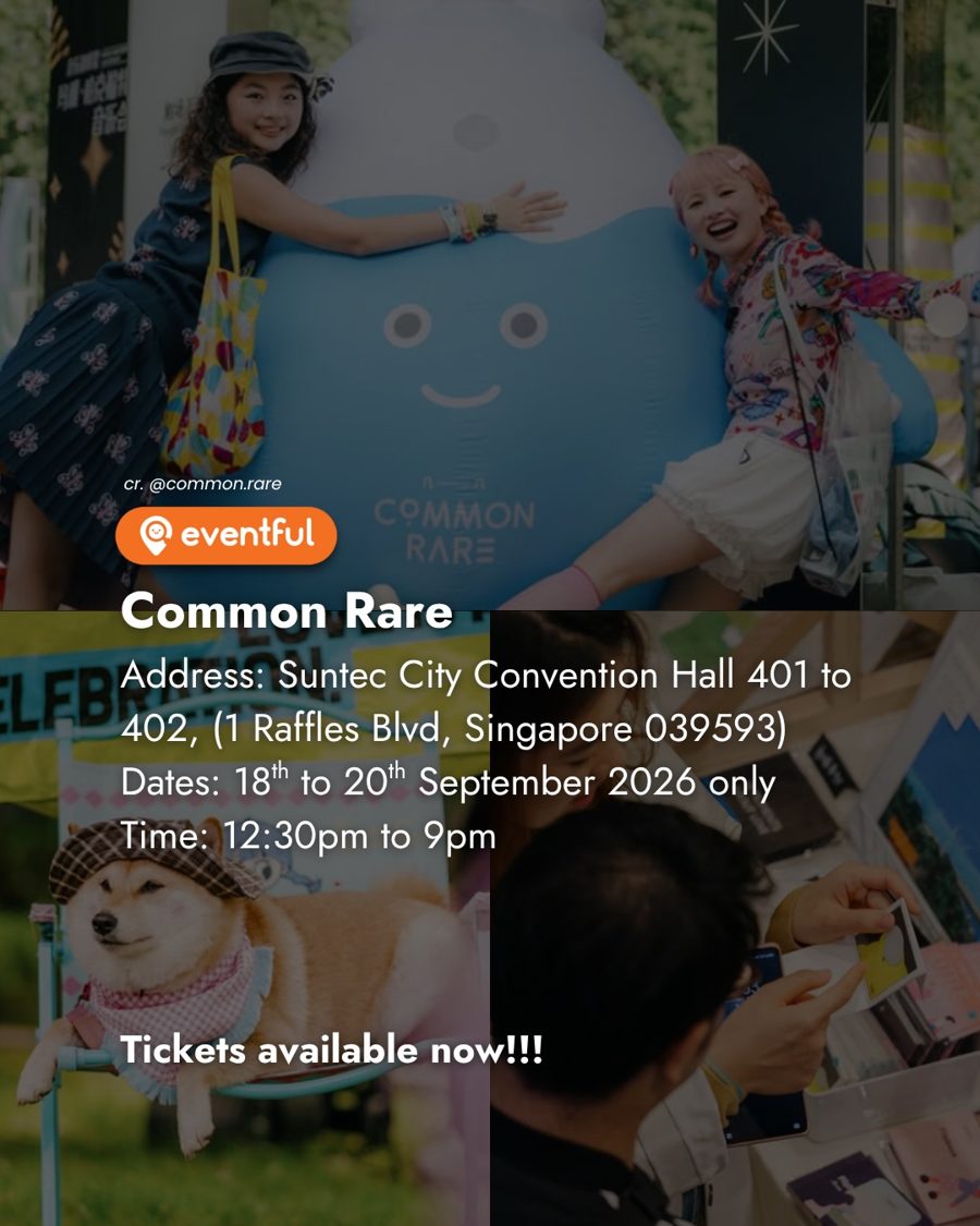 Common Rare Singapore address, dates and hours card