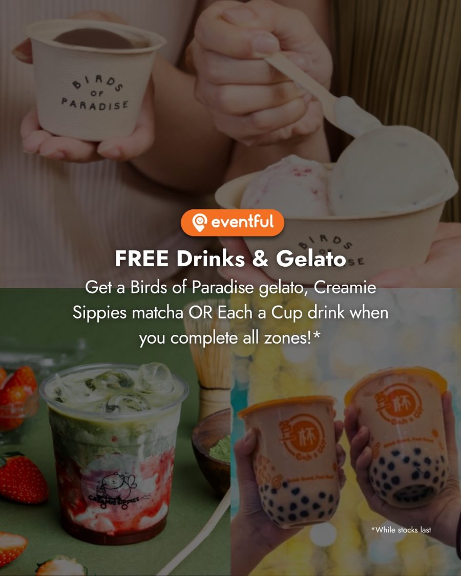 Free Birds of Paradise gelato, Creamie Sippies matcha or Each a Cup drink for completing all zones