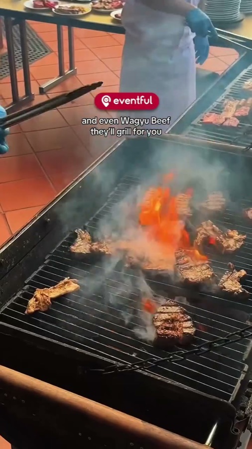 Australian Wagyu and other meats on the alfresco char-grill at Ellenborough Market Cafe, Paradox Singapore