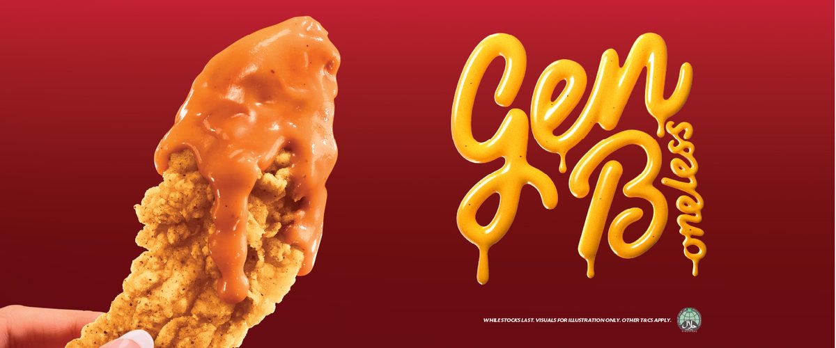 KFC tender dipped in sauce for the Gen B boneless range