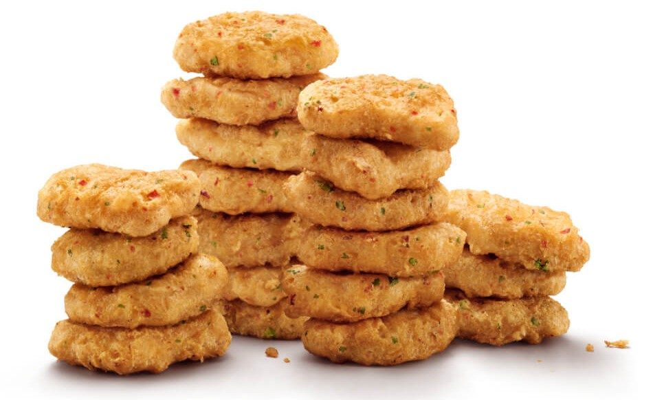 A stack of McDonald's Spicy Chicken McNuggets