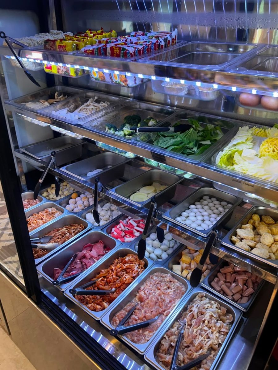 The marinated counter, chicken and beef
