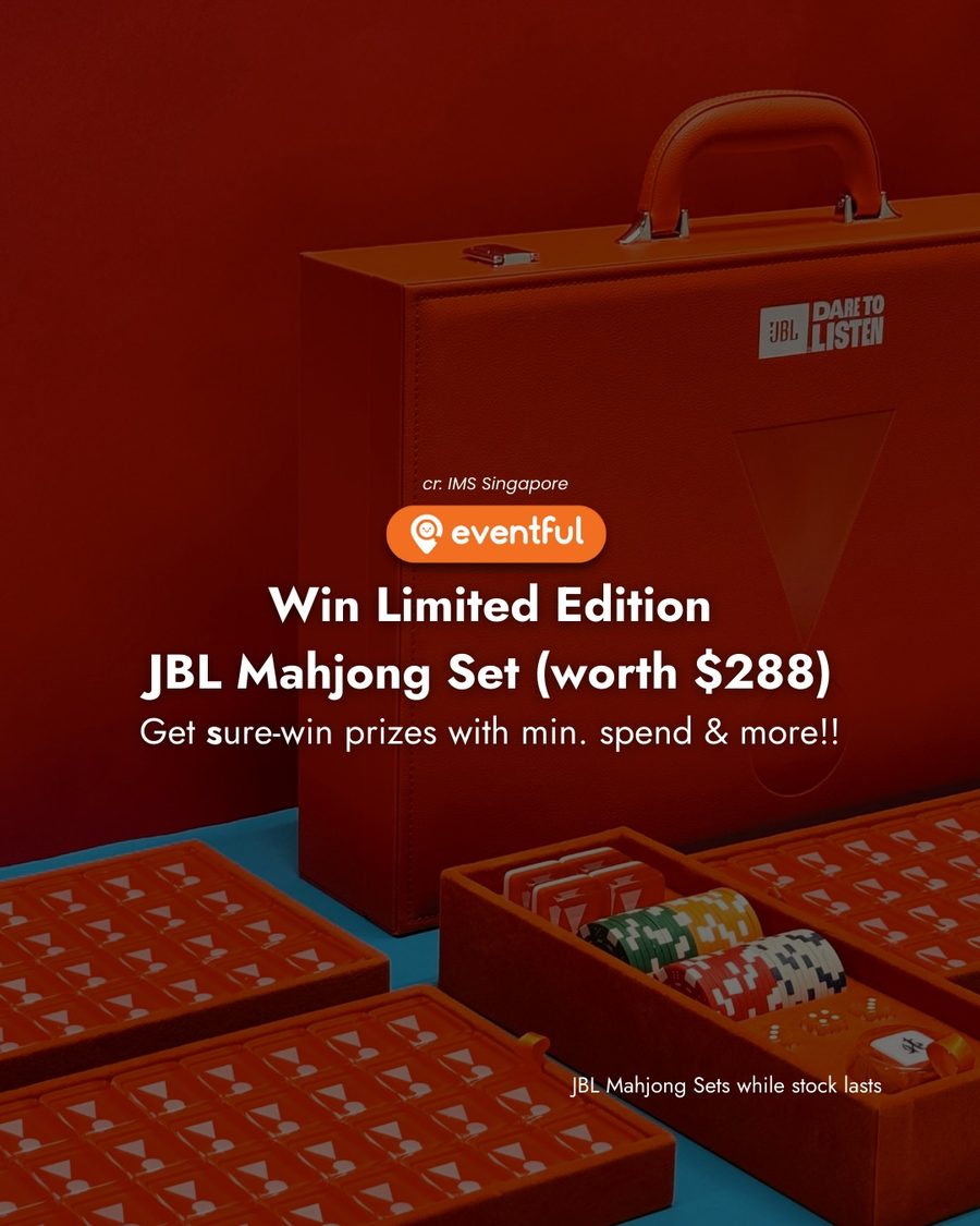 Red limited edition JBL mahjong set in a leather case, offered as a gift at the IMS warehouse sale