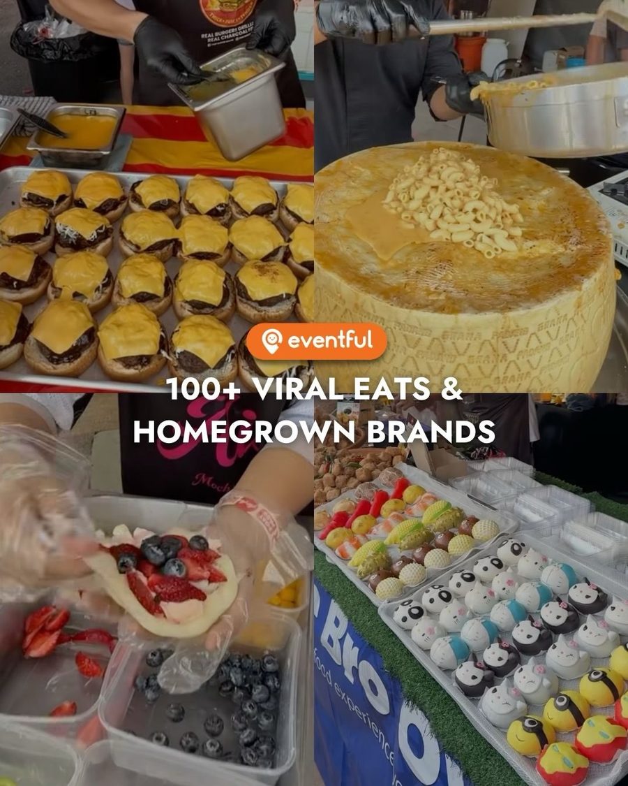 Smash burgers, mac and cheese in a cheese wheel, fruit mochi and animal shaped buns at KL Foodie Fest