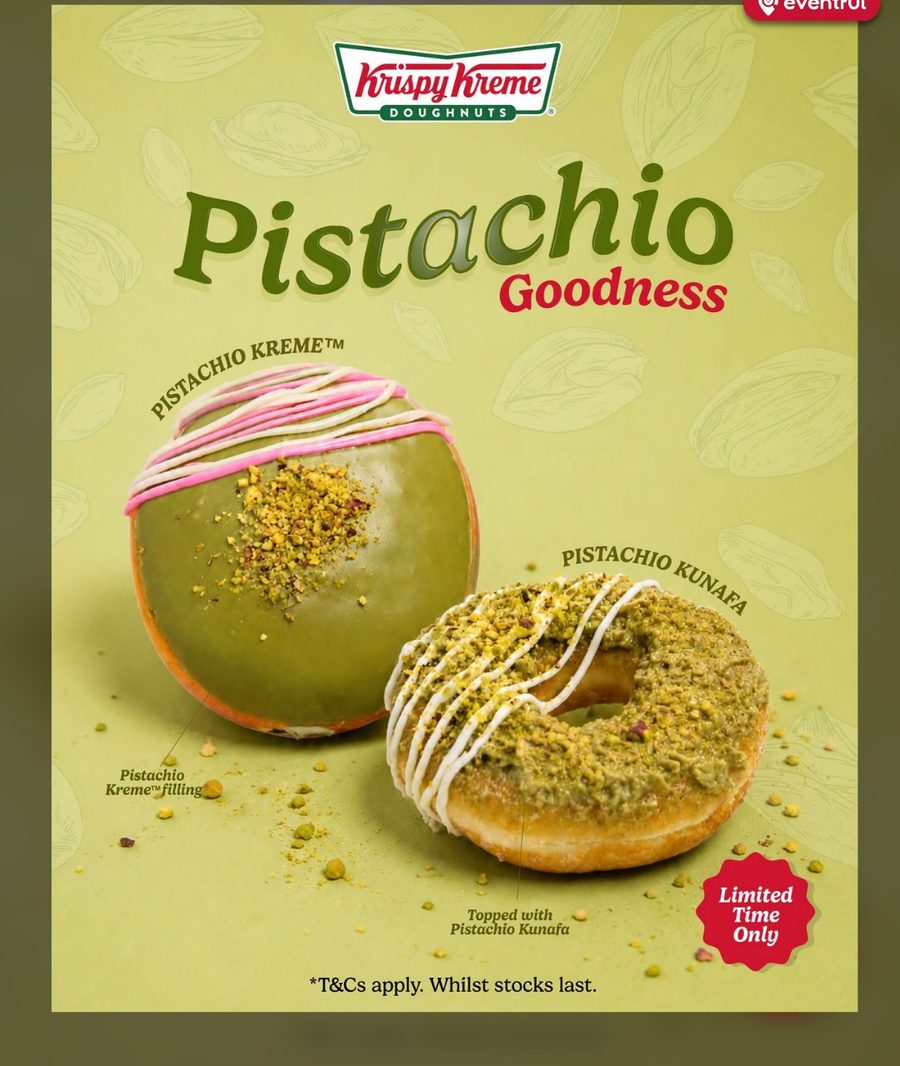 Krispy Kreme's Pistachio Kreme and Pistachio Kunafa doughnuts