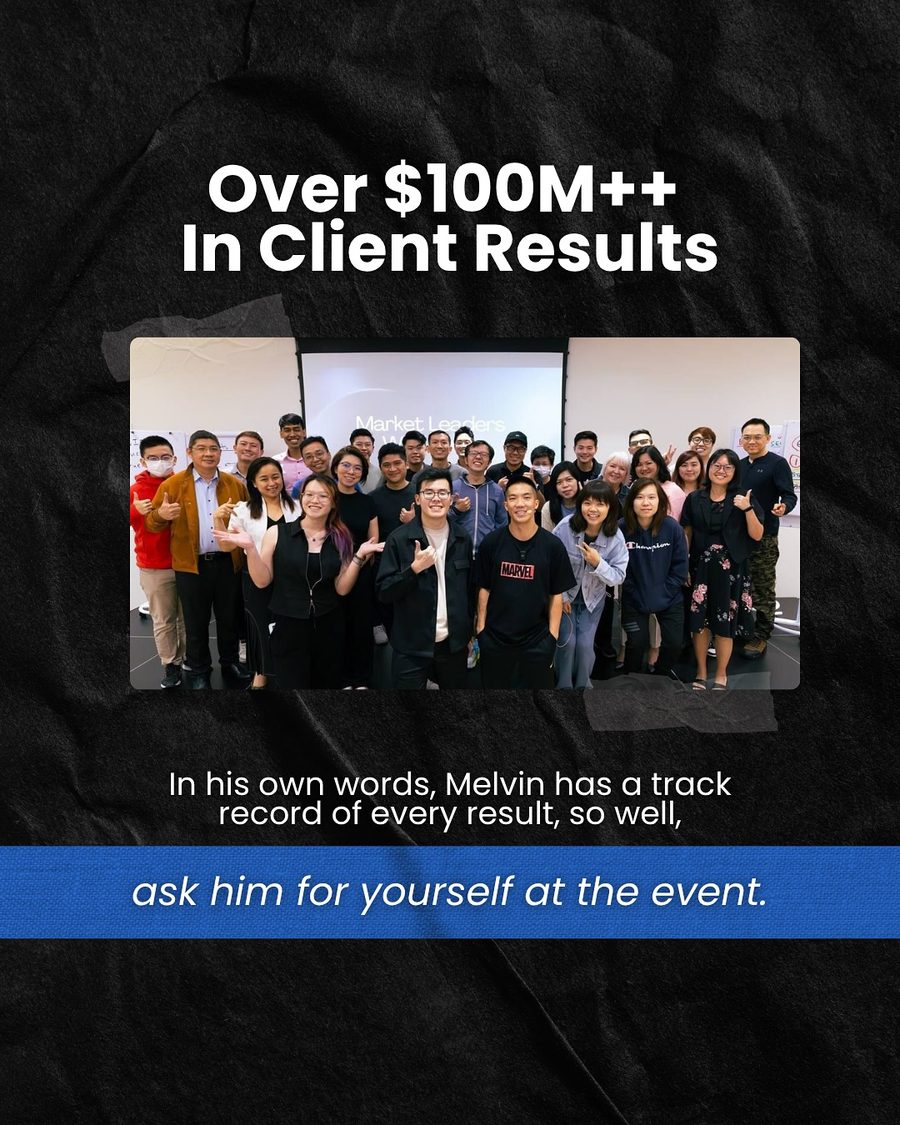 Melvin Soh with a large group at one of his training sessions