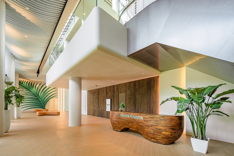 The Green Canvas venue lobby at Mandai Wildlife East, home of the Singapore run