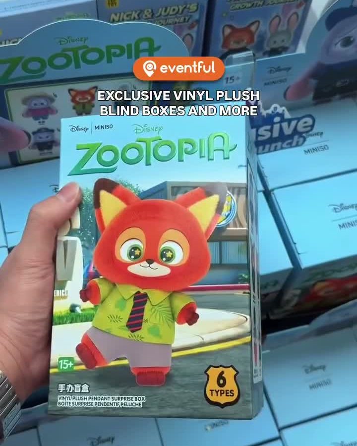 Zootopia vinyl plush pendant blind box, Nick Wilde design, at the MINISO pop-up in VivoCity