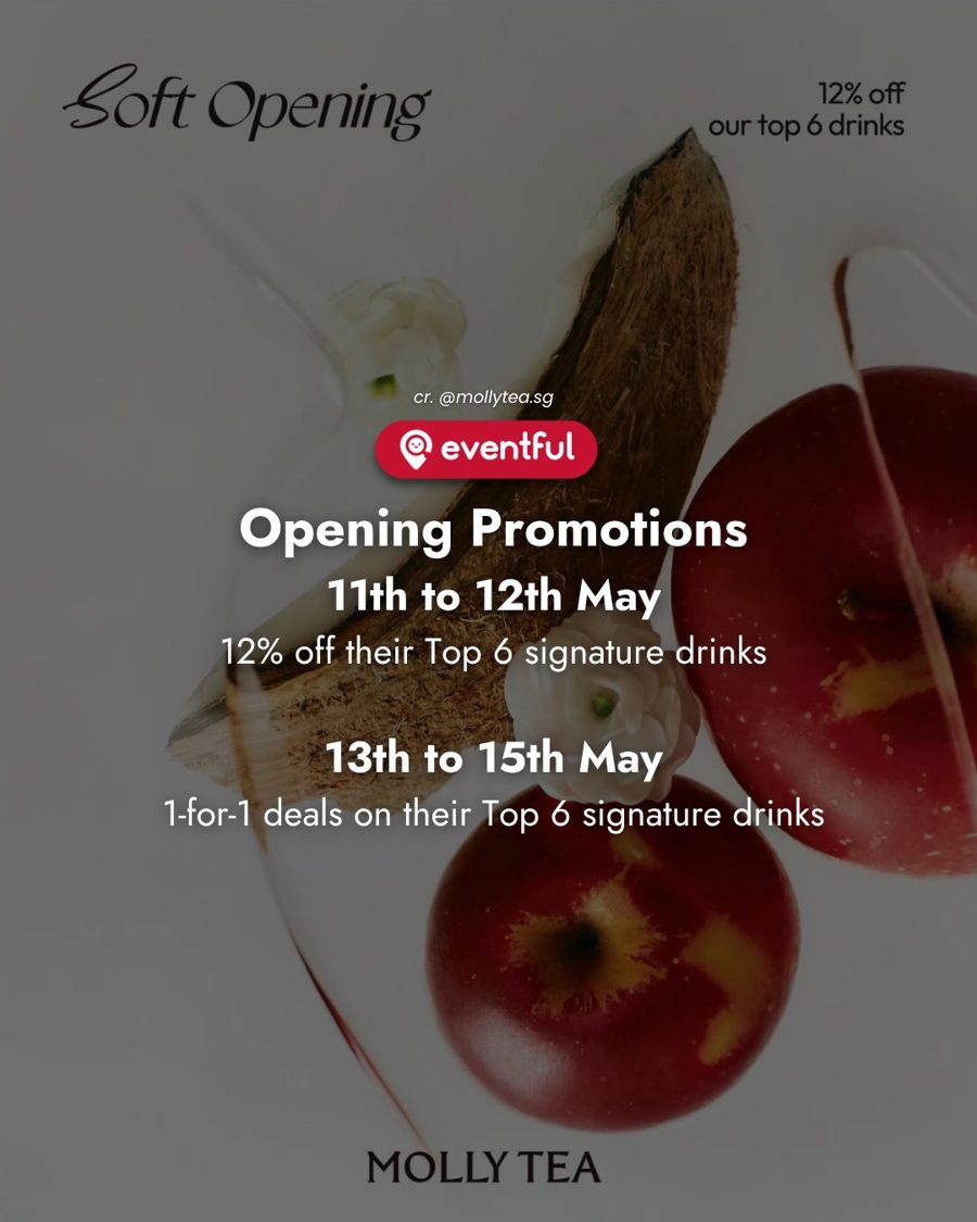 Molly Tea soft opening promo poster