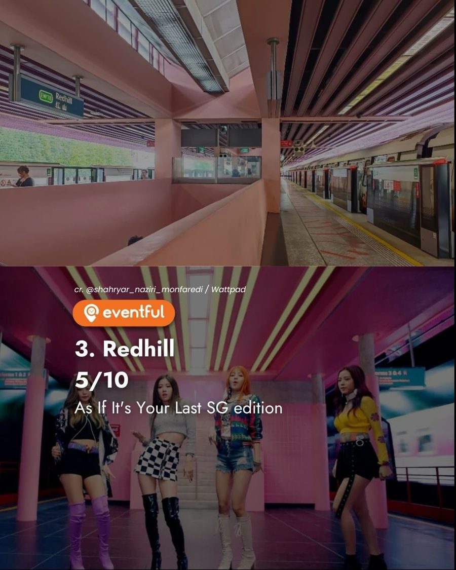 Redhill MRT station's pink platform