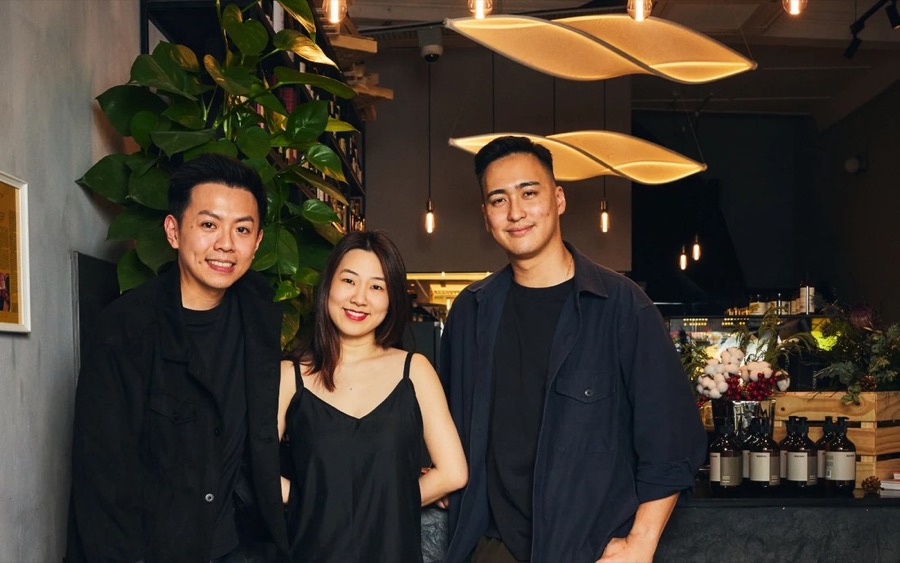 The Cheeselads trio, Chloe, Leonard and Alfred, at their Tyrwhitt Road cheese shop
