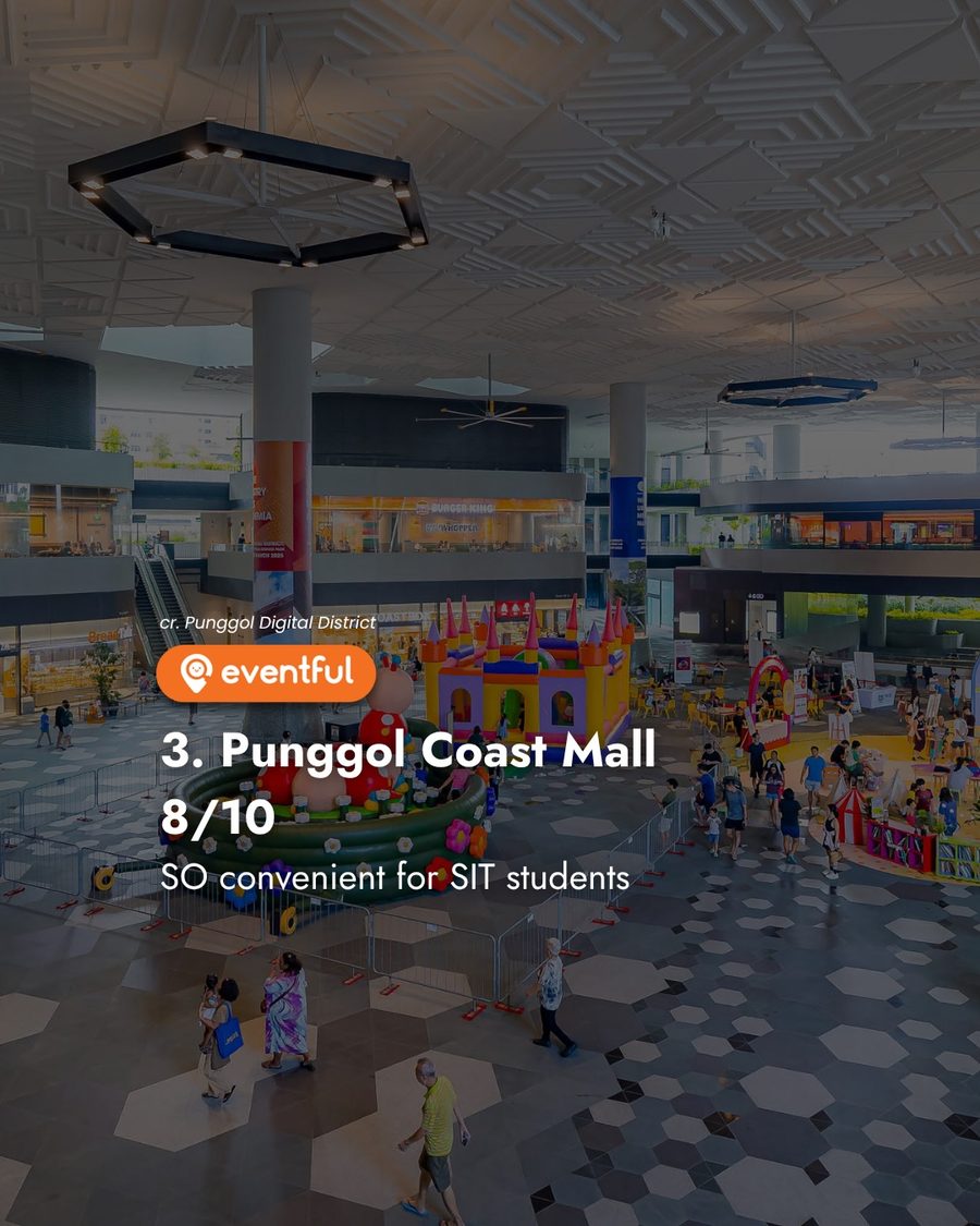 Inside Punggol Coast Mall, with a kids play setup on the main concourse