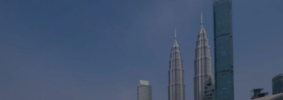 The Petronas Twin Towers seen from the rooftop of Ombak KLCC