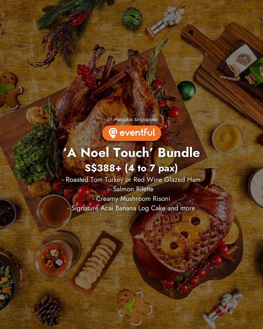 Paradox Singapore A Noel Touch Christmas bundle with roast turkey and glazed ham, S$388+ for 4 to 7 pax