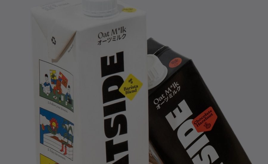OATSIDE oat milk cartons with Japanese lettering