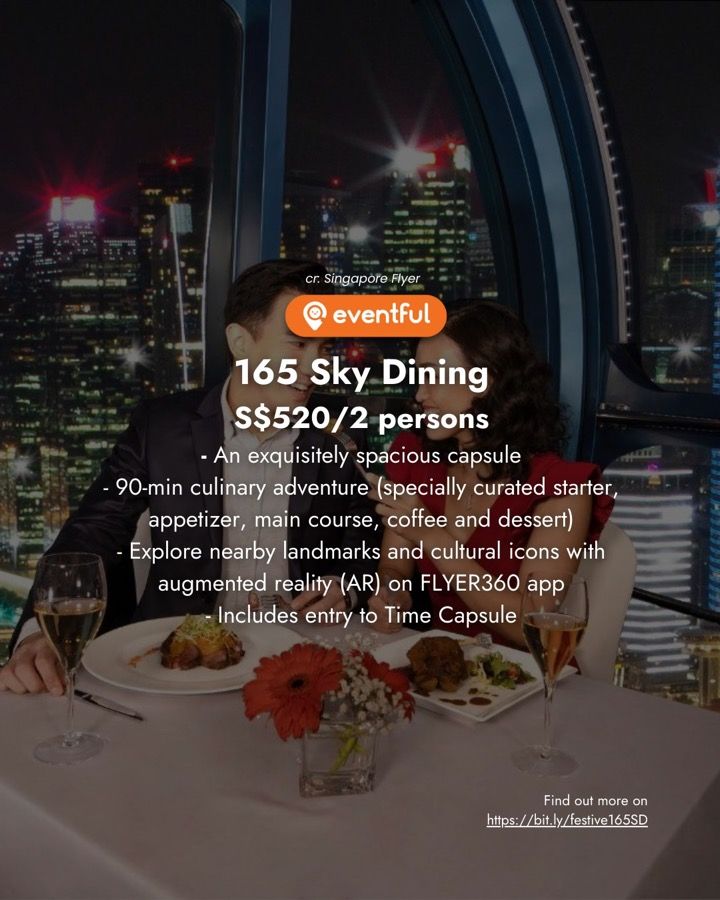 Our slide on Singapore Flyer 165 Sky Dining at $520 for two persons with the menu courses listed
