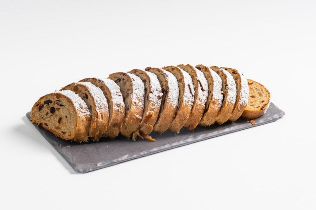 Capitol Kempinski Christmas Stollen sliced on slate