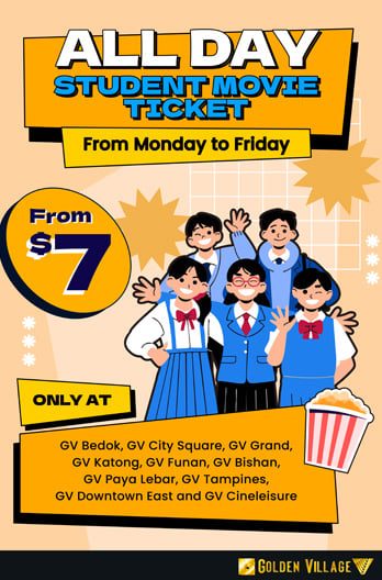 GV poster for the all-day student movie ticket from $7, Monday to Friday