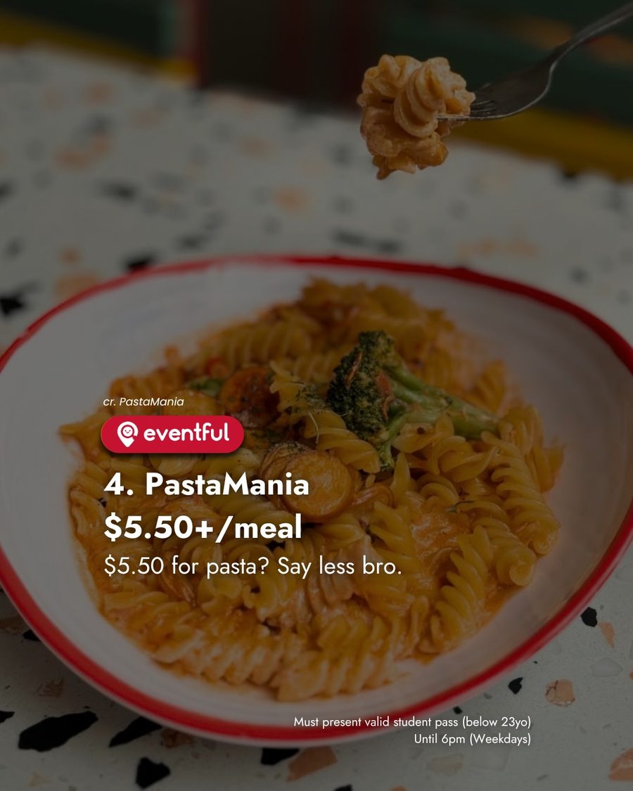 A PastaMania bowl at the $5.50 student price