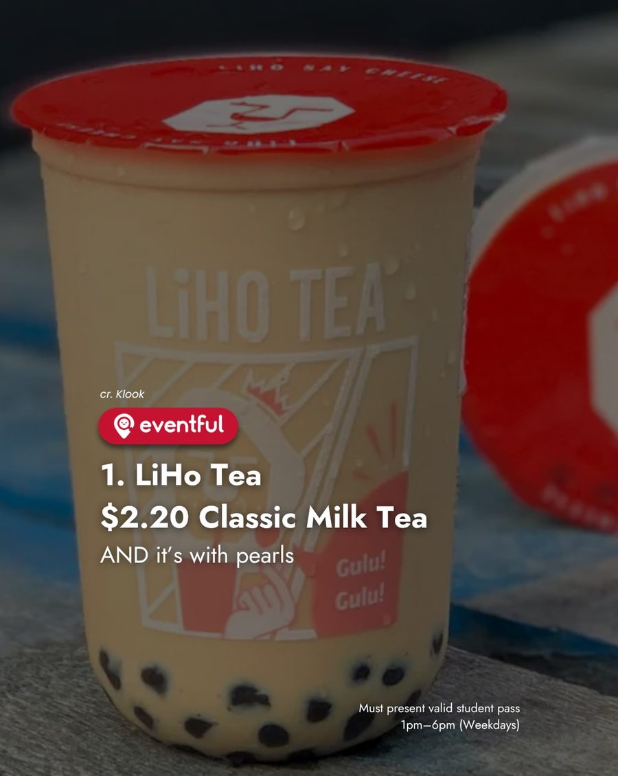 LiHO Tea Classic Milk Tea with pearls, the $2.20 weekday student deal