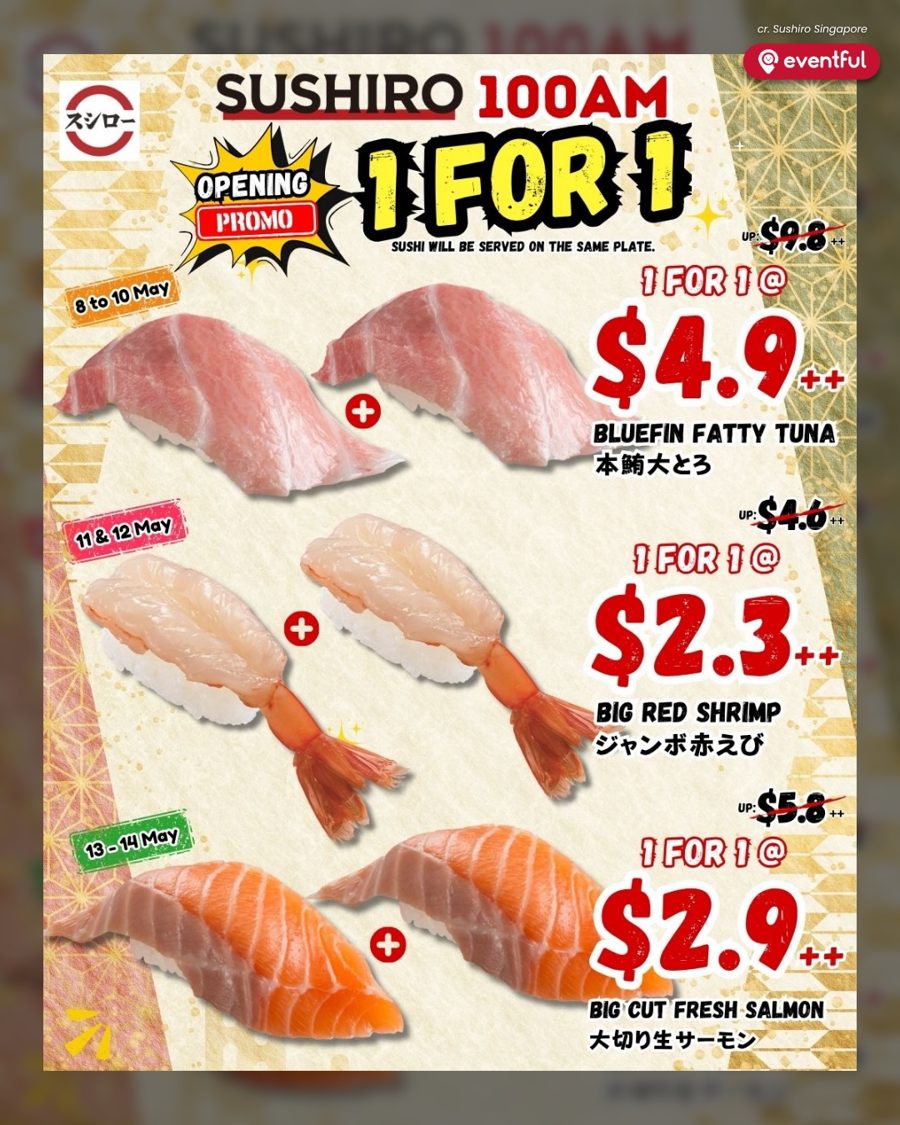 Sushiro 100AM week one 1-for-1 poster
