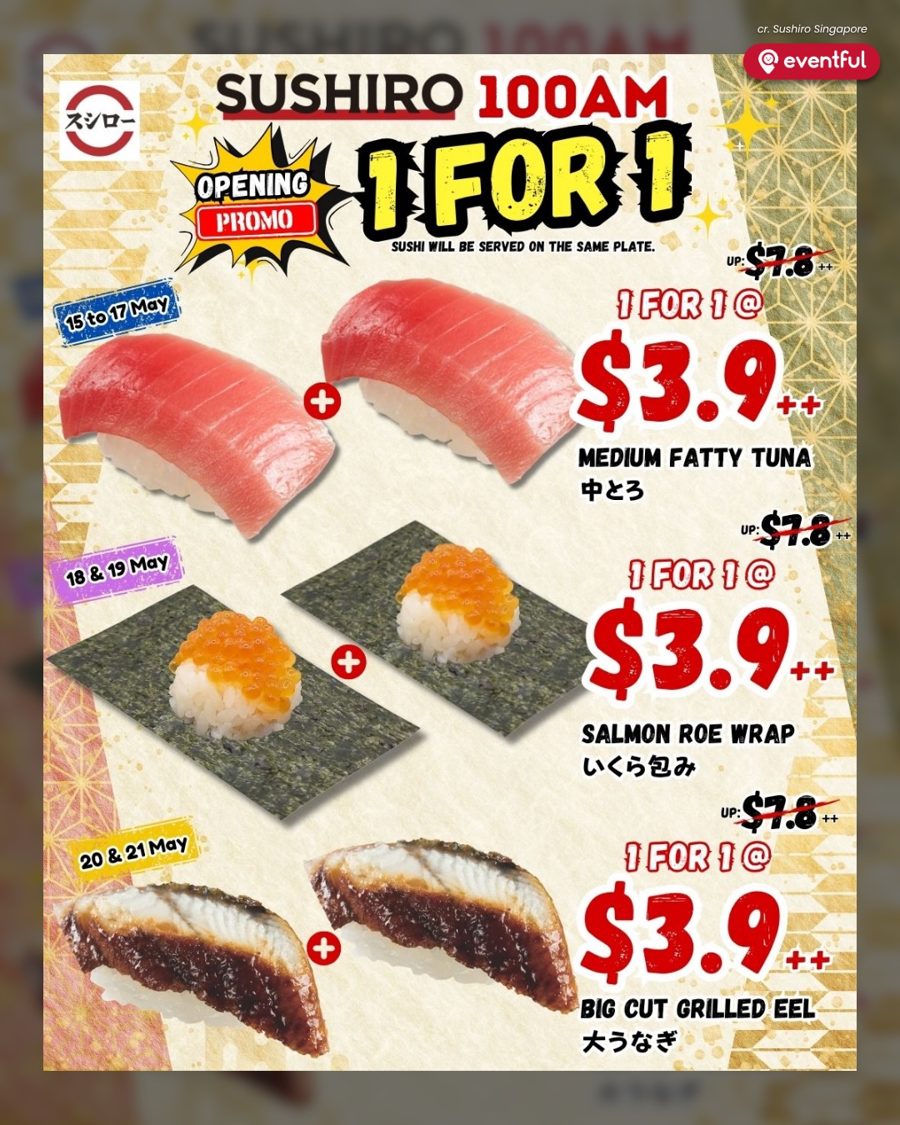 Sushiro 100AM week two 1-for-1 poster