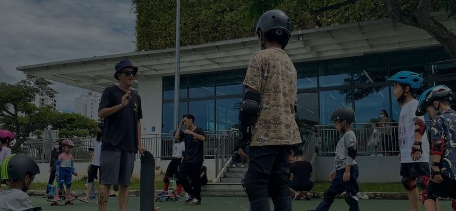 Skaters and coaches at a previous Decathlon Sports Fest in Singapore