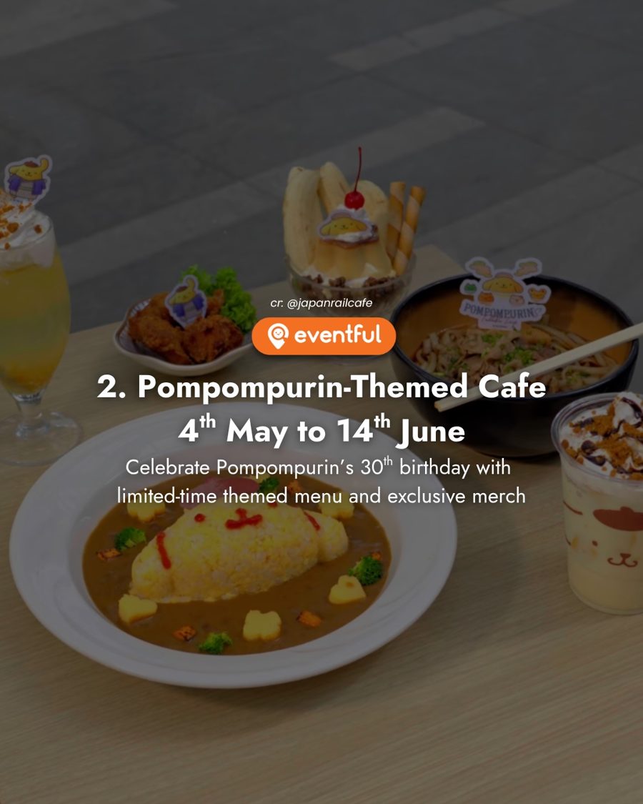 Pompompurin curry rice at Japan Rail Cafe