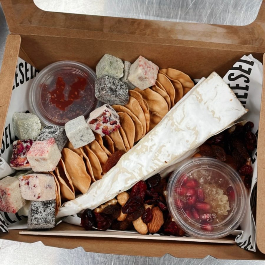 Chloe Platter with a wedge of truffle brie, nougats and crackers
