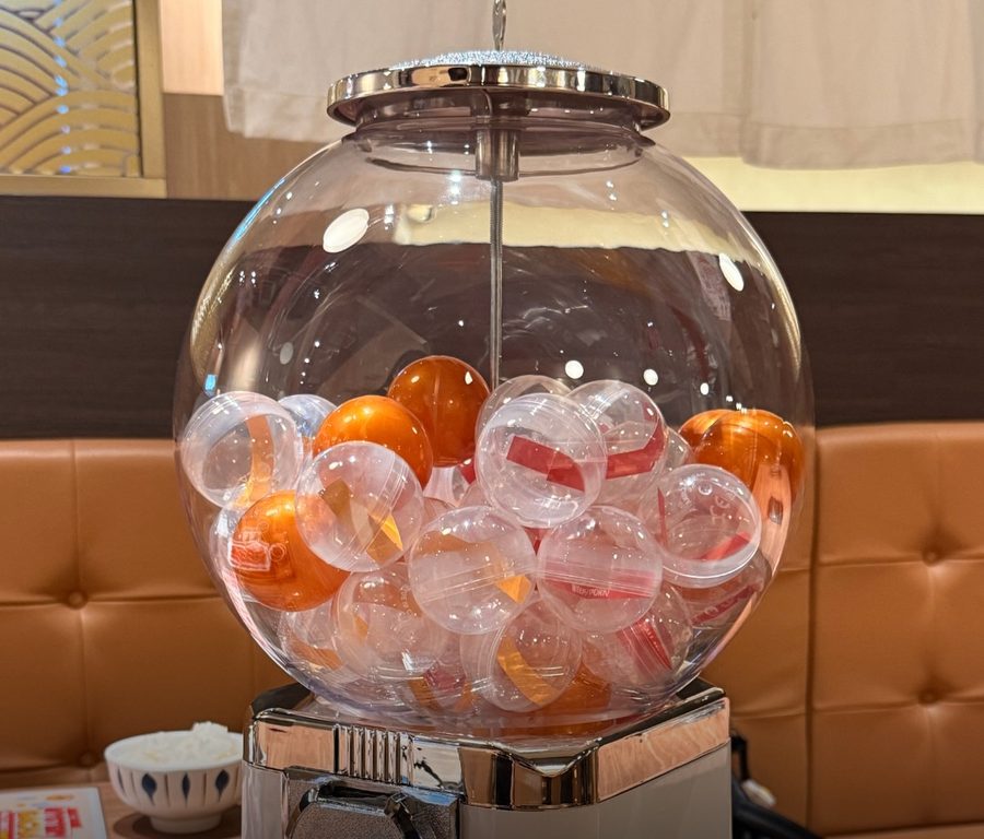The gachapon machine at a Yakiniku-GO outlet in Singapore