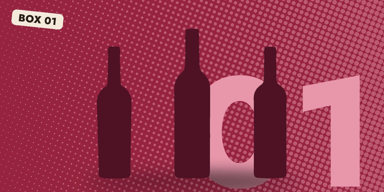 Wine mystery box 1, The Velvet Collection: three mystery bottles in silhouette