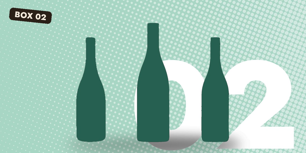 Wine mystery box 2, Crisp and Bright Bundle: three mystery bottles in silhouette