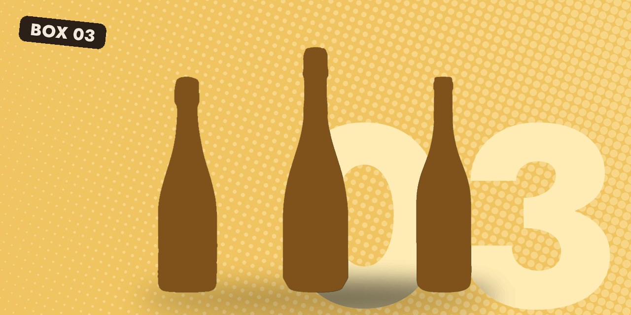 Wine mystery box 3, The Cellarbration Trio: three mystery bottles in silhouette