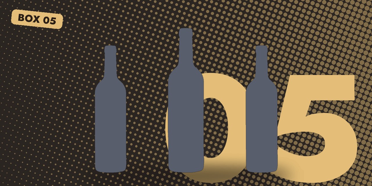 Wine mystery box 5, The Grand Experience: three mystery bottles in silhouette